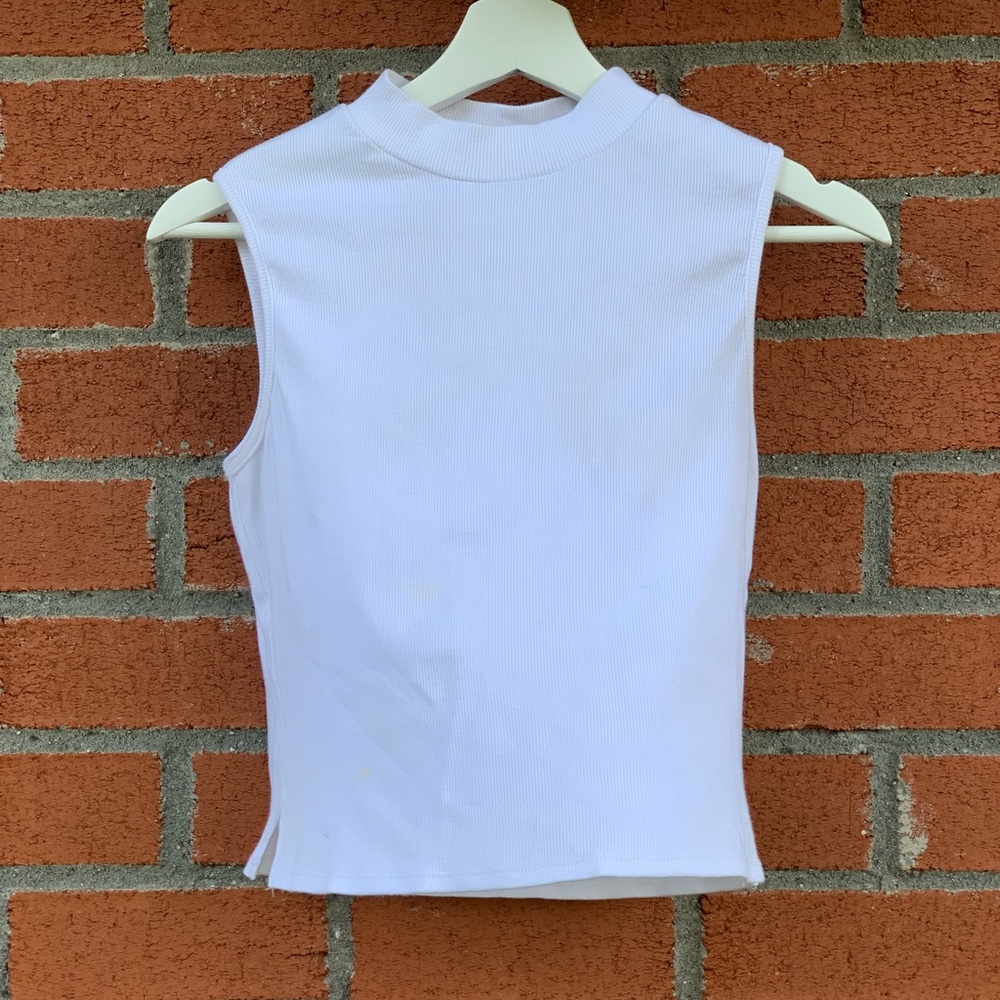 White turtle neck tank top